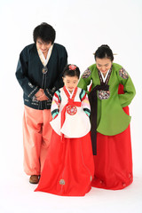 Family in Korean Dress