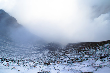 Aso Volcano in Winter; Japan