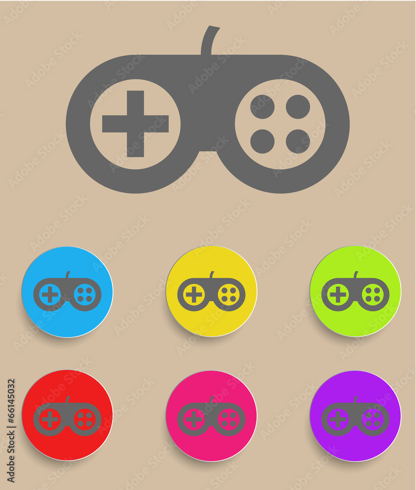 Poster game controller icon with color variations