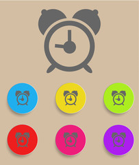 alarm clock icon with color variations, vector