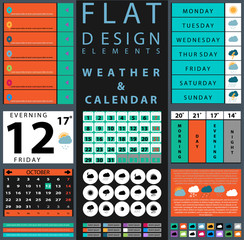 set of components featuring design weather and calendar
