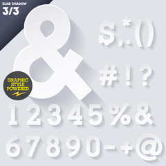 Modern flat alphabet for infographics with long ambient shadow