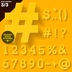 Modern flat alphabet for infographics with long ambient shadow