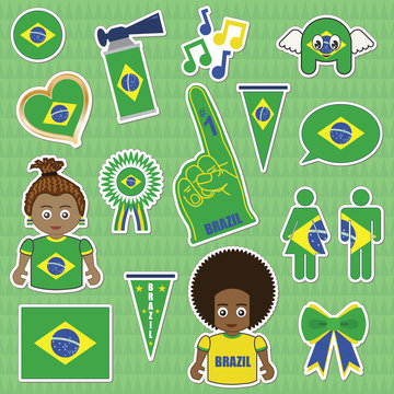 brazil supporter stickers