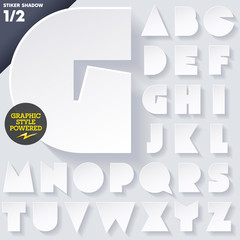 Modern flat alphabet for infographics with long ambient shadow