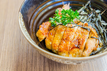 Teriyaki chicken on rice