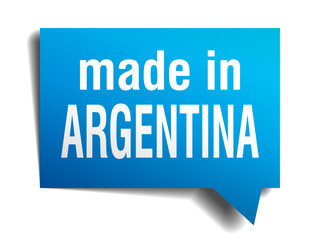 made in Argentina blue 3d realistic speech bubble