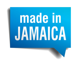 made in Jamaica blue 3d realistic speech bubble