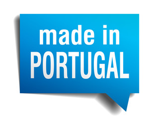 made in Portugal blue 3d realistic speech bubble