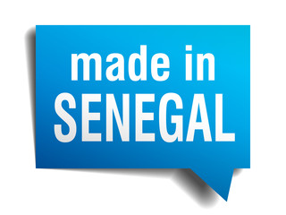 made in Senegal blue 3d realistic speech bubble 