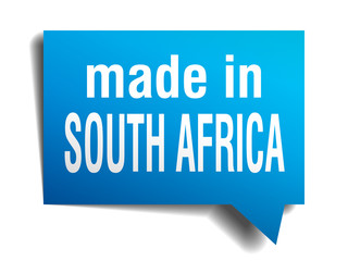 made in South Africa blue 3d realistic speech bubble