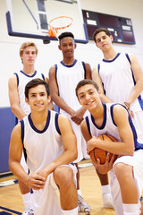 Members Of Male High School Basketball Team