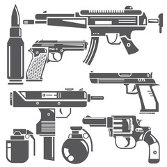 gun and weapon set