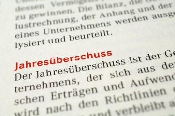Fototapeta premium Jahresüberschuss