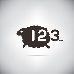 Naklejka premium sheep and count number, bed tome concept