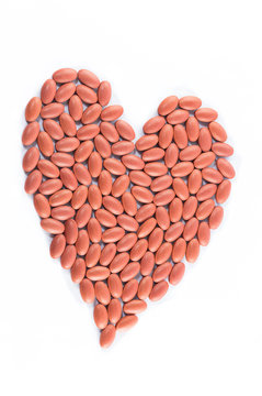 Heart shape of Red medical pills