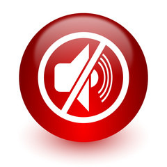 mute red computer icon on white background