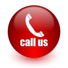 call us red computer icon on white background