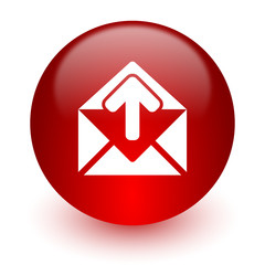 email red computer icon on white background