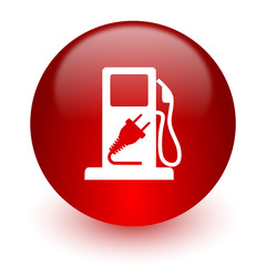 fuel red computer icon on white background