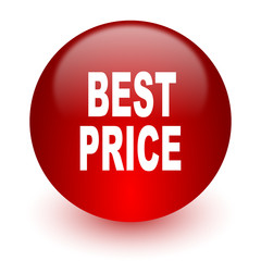 best price red computer icon on white background