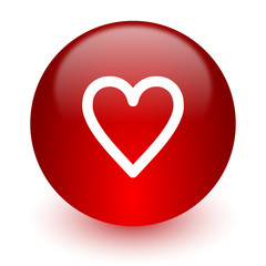 heart red computer icon on white background