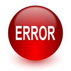 error red computer icon on white background