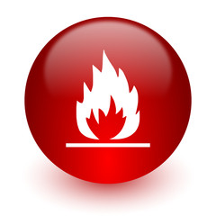 flame red computer icon on white background