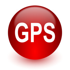 gps red computer icon on white background