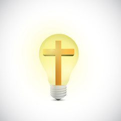 cross and light bulb illustration design