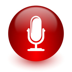 microphone red computer icon on white background