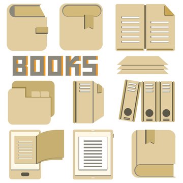 book and document icons, cardboard theme