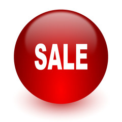 sale red computer icon on white background
