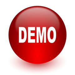 demo red computer icon on white background