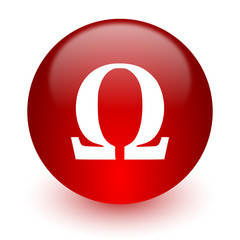 omega red computer icon on white background