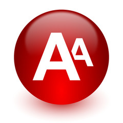 alphabet red computer icon on white background