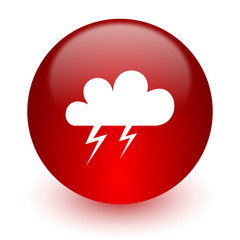 storm red computer icon on white background