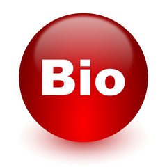 bio red computer icon on white background