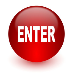 enter red computer icon on white background