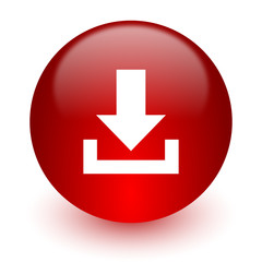 download red computer icon on white background