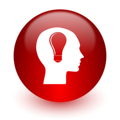 head red computer icon on white background