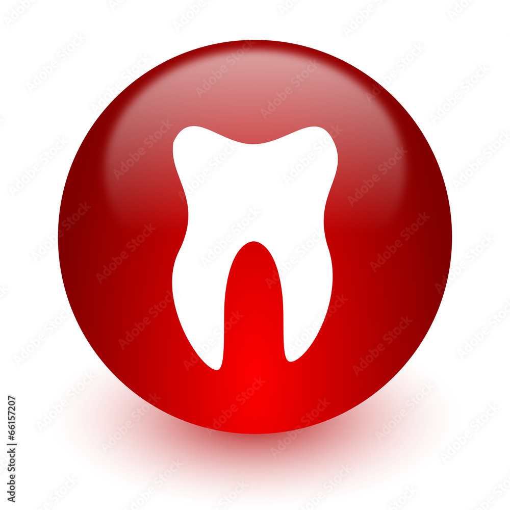 Aufkleber tooth red computer icon on white background