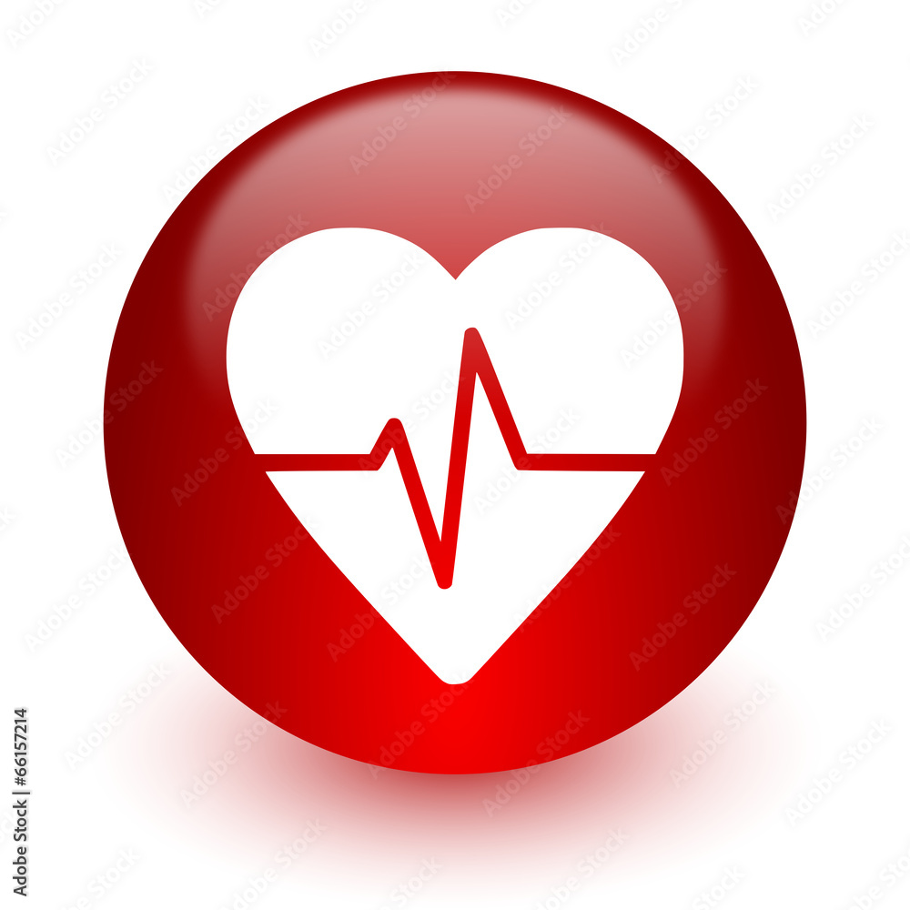 Poster pulse red computer icon on white background