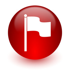 flag red computer icon on white background