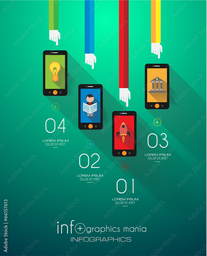 Poster flat ui design concepts for unique infographics