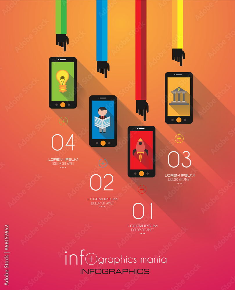 Poster flat ui design concepts for unique infographics