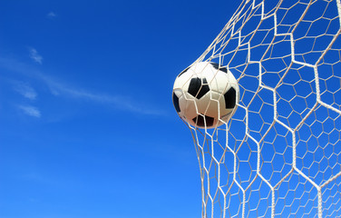 soccer ball in goal