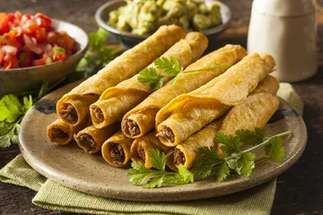 Foto auf Acrylglas Homemade Mexican Beef Taquitos © Brent Hofacker