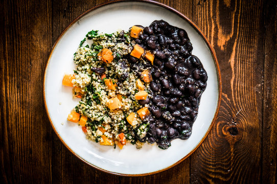 Quinoa with vegetables and black beans