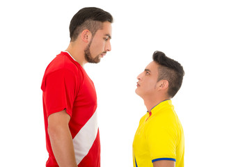 Fototapeta premium fans, soccer teams of Ecuador and Peru